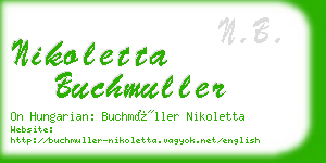 nikoletta buchmuller business card
